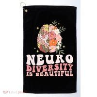 Neurodiversity Is Beautiful Floral Brain Groovy Golf Towel thumb 0
