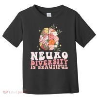 Neurodiversity Is Beautiful Floral Brain Groovy Toddler T-Shirt thumb 0