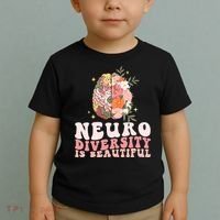 Neurodiversity Is Beautiful Floral Brain Groovy Toddler T-Shirt thumb 2