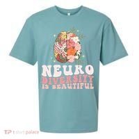 Neurodiversity Is Beautiful Floral Brain Groovy Sueded Cloud Jersey T-Shirt thumb 0