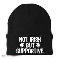 Not Irish But Supportive Funny St Patricks Day Ireland Tee Beanie thumb 0