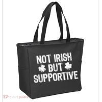 Not Irish But Supportive Funny St Patricks Day Ireland Tee Tote Bag thumb 2