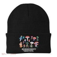 Neurodiversity Is Beautiful Mushroom Autism Awareness Outfit Gift Beanie thumb 0