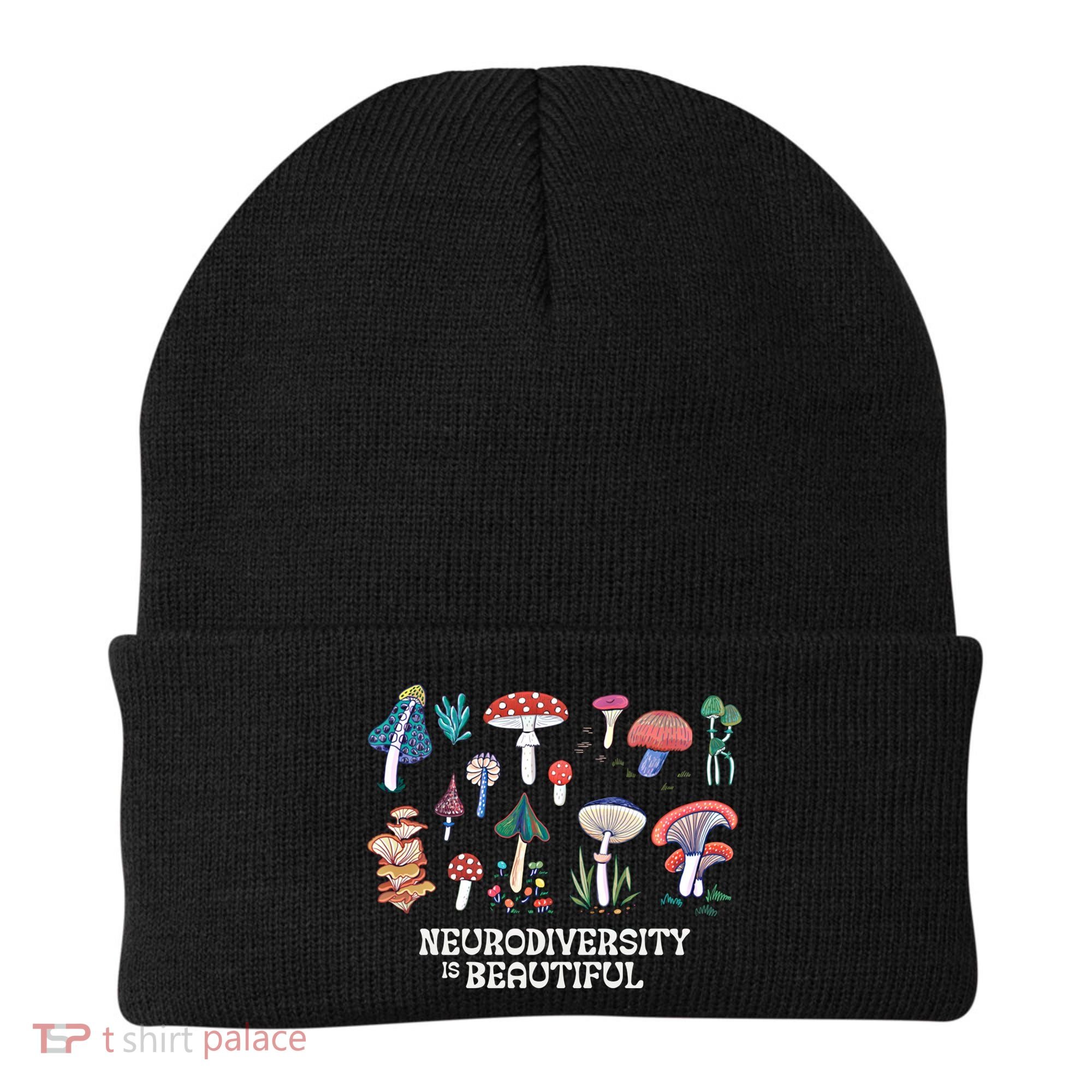 Neurodiversity Is Beautiful Mushroom Autism Awareness Outfit Gift Beanie
