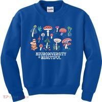 Neurodiversity Is Beautiful Mushroom Autism Awareness Outfit Gift Kids Sweatshirt thumb 0
