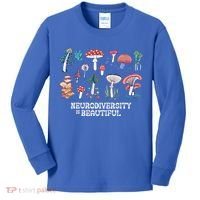 Neurodiversity Is Beautiful Mushroom Autism Awareness Outfit Gift Kids Long Sleeve Shirt thumb 0