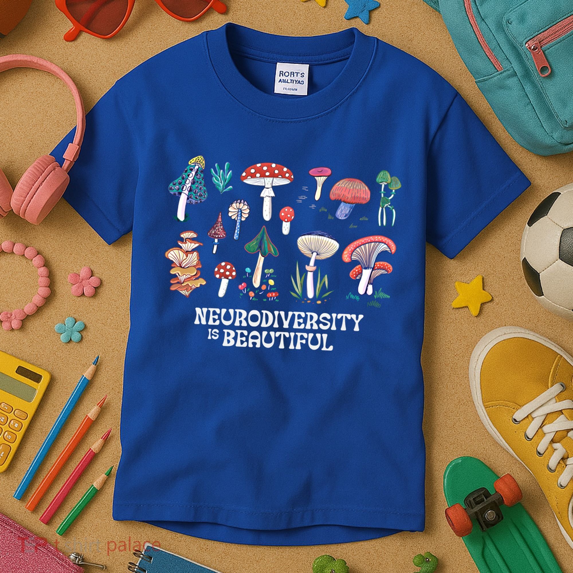 Neurodiversity Is Beautiful Mushroom Autism Awareness Outfit Gift Kids T-Shirt