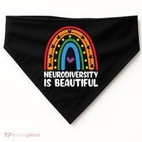 Neurodiversity Is Beautiful Autism Awareness Month Gift USA-Made Doggie Bandana thumb 0