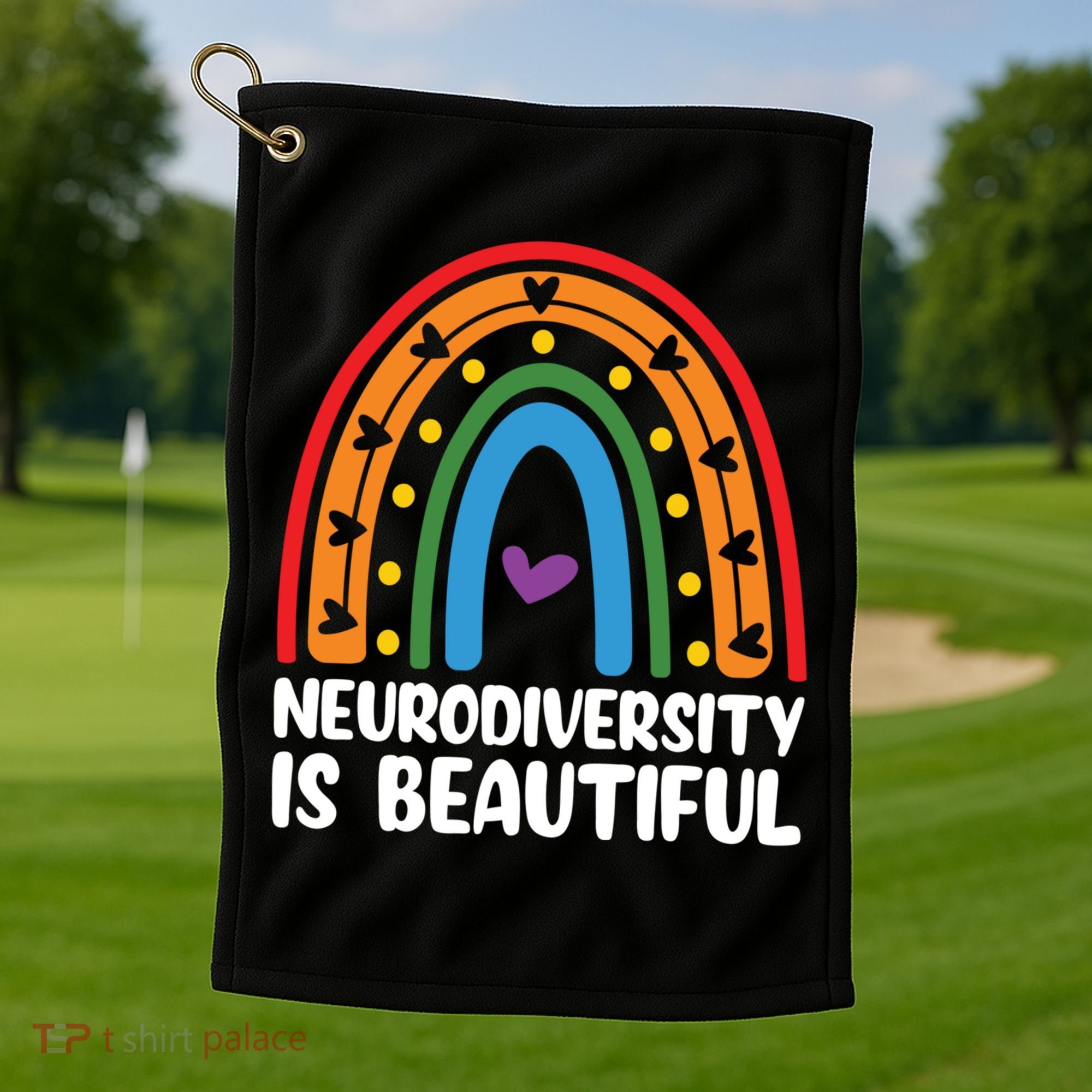 Neurodiversity Is Beautiful Autism Awareness Month Gift Golf Towel