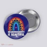 Neurodiversity Is Beautiful Autism Awareness Month Gift Button thumb 0