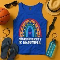 Neurodiversity Is Beautiful Autism Awareness Month Gift Tank Top thumb 4
