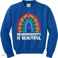 Neurodiversity Is Beautiful Autism Awareness Month Gift Kids Sweatshirt thumb 0