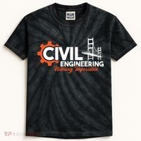 Nothing Impossible Bridge Engineer Civil Engineering Kids Tie-Dye T-Shirt thumb 0