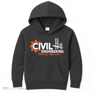 Nothing Impossible Bridge Engineer Civil Engineering Kids Hoodie