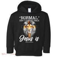 Normal Isn't Coming Back But Jesus Is Cross Christian Toddler Hoodie thumb 0