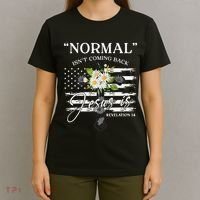 Normal Isn't Coming Back But Jesus Is Revelation 14 Flower T-Shirt thumb 4