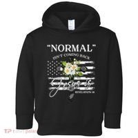 Normal Isn't Coming Back But Jesus Is Revelation 14 Flower Toddler Hoodie thumb 0