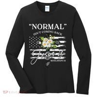 Normal Isn't Coming Back But Jesus Is Revelation 14 Flower Women's Long Sleeve Shirt thumb 0
