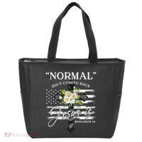 Normal Isn't Coming Back But Jesus Is Revelation 14 Flower Tote Bag thumb 0