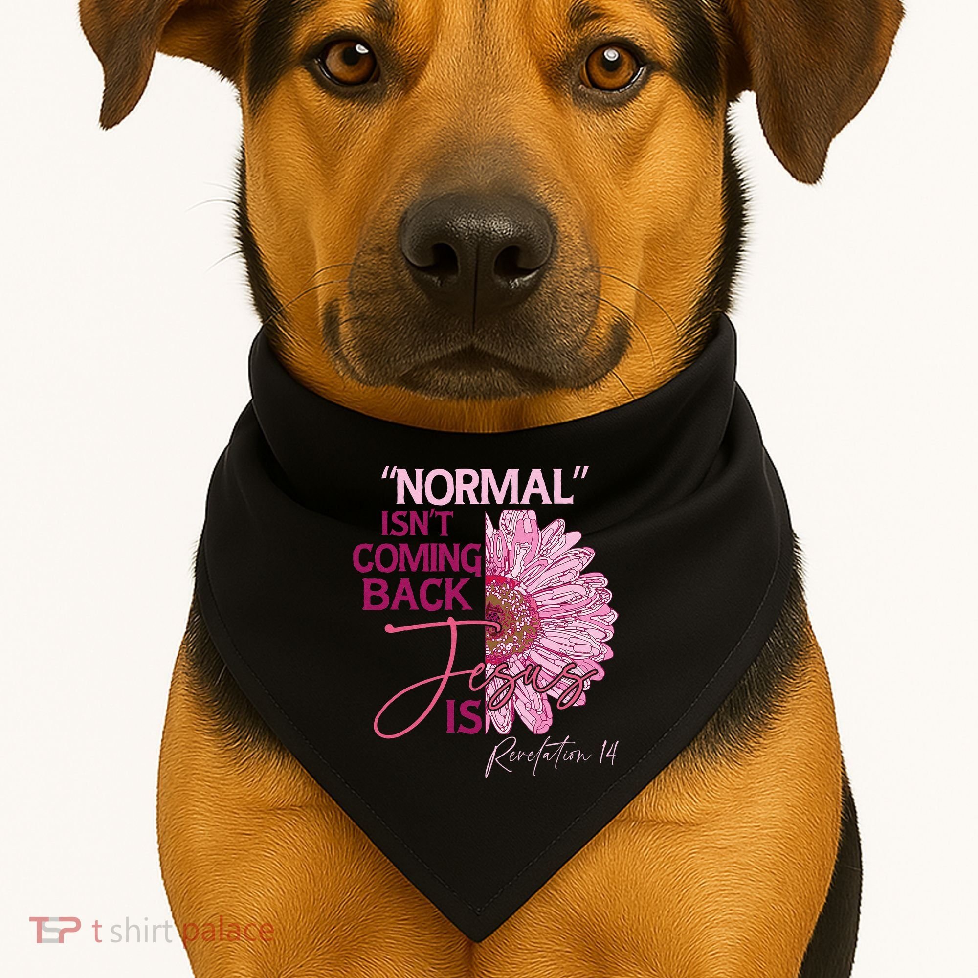 Normal Isnt Coming Back Jesus Is USA-Made Doggie Bandana
