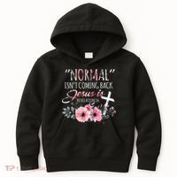 Normal Isnt Coming Back But Jesus Is Revelation 14 Flower Kids Hoodie thumb 0