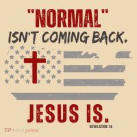 Normal Isnt Coming Back Jesus Is American Flag Cross Tote Bag thumb 4