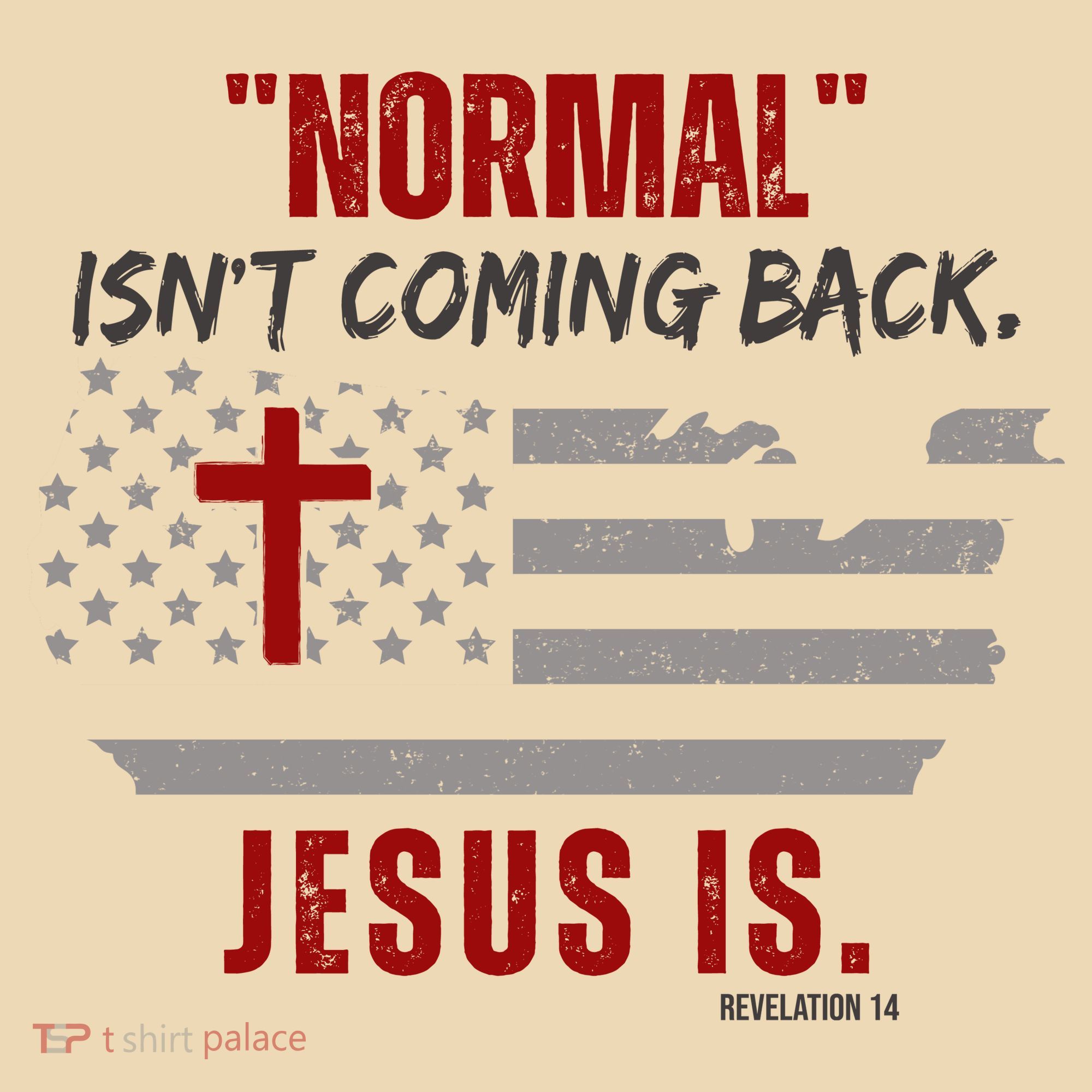 Normal Isnt Coming Back Jesus Is American Flag Cross Tote Bag