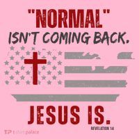 Normal Isnt Coming Back Jesus Is American Flag Cross Coaster thumb 2