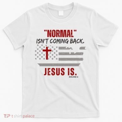 Normal Isnt Coming Back Jesus Is American Flag Cross T-Shirt