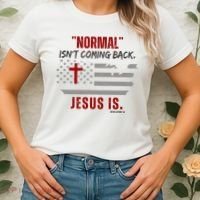 Normal Isnt Coming Back Jesus Is American Flag Cross Women's T-Shirt thumb 2