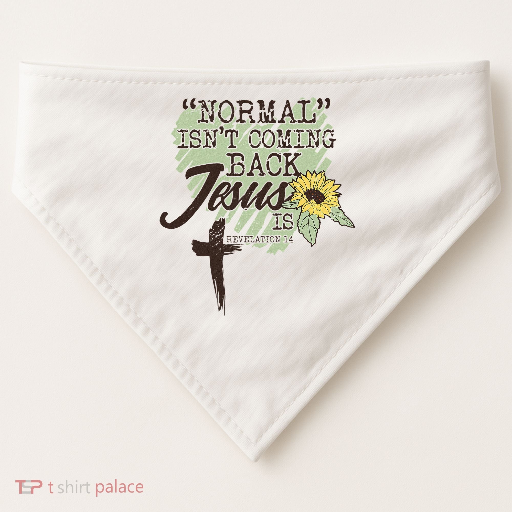 Normal Isnt Coming Back Jesus Is USA-Made Doggie Bandana