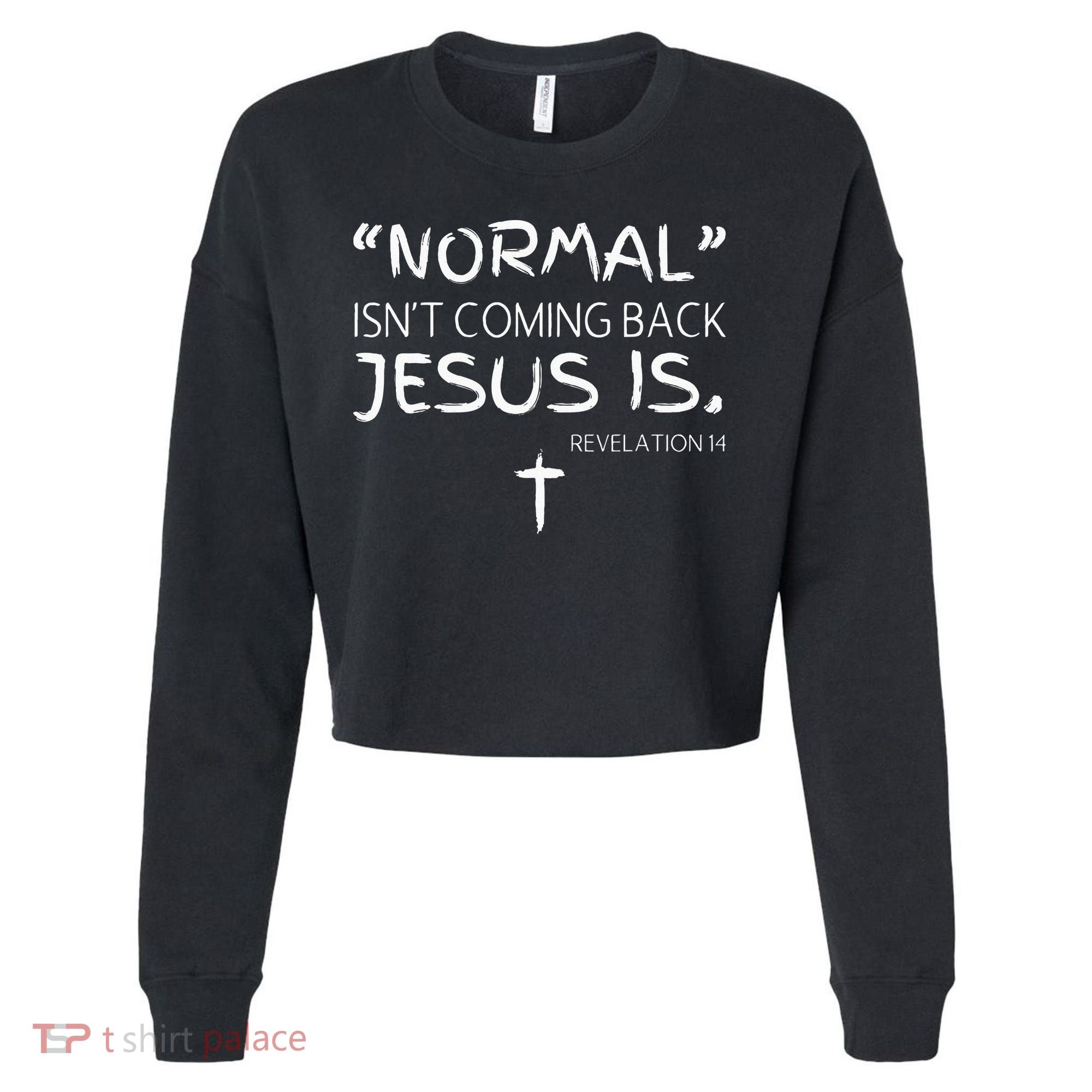 Normal Isnt Coming Back Jesus Is Cropped Pullover Crew