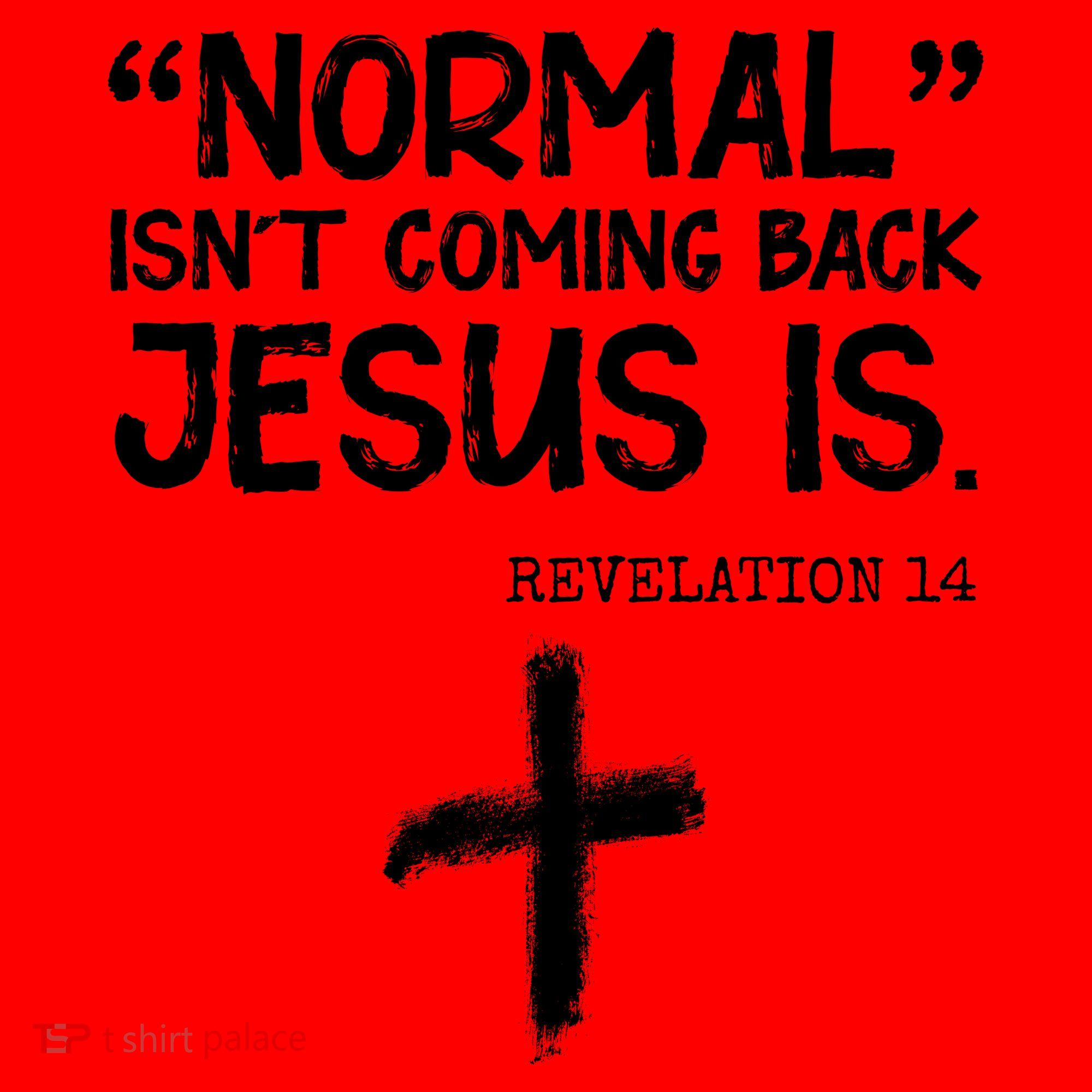 Normal Isn't Coming Back Jesus Is Revelation 14 Santa Hat