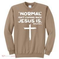 Normal Isnt Coming Back Jesus Is Sweatshirt thumb 0