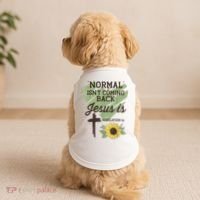Normal Isnt Coming Back Jesus Is Christian Doggie Tank thumb 2