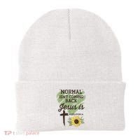 Normal Isnt Coming Back Jesus Is Christian Beanie thumb 0