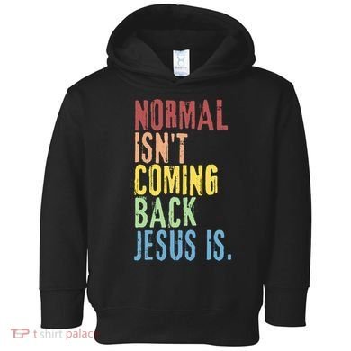 Normal Isn't Coming Back Jesus Is Funny Christian Republican Toddler Hoodie