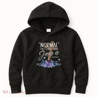 Normal Isnt Coming Back But Jesus Is Revelation 14 Flower Kids Hoodie thumb 0