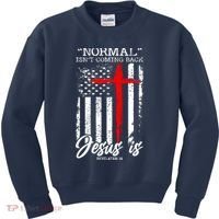 Normal Isn't Coming Back But Jesus Is Revelation 14  Kids Sweatshirt thumb 0