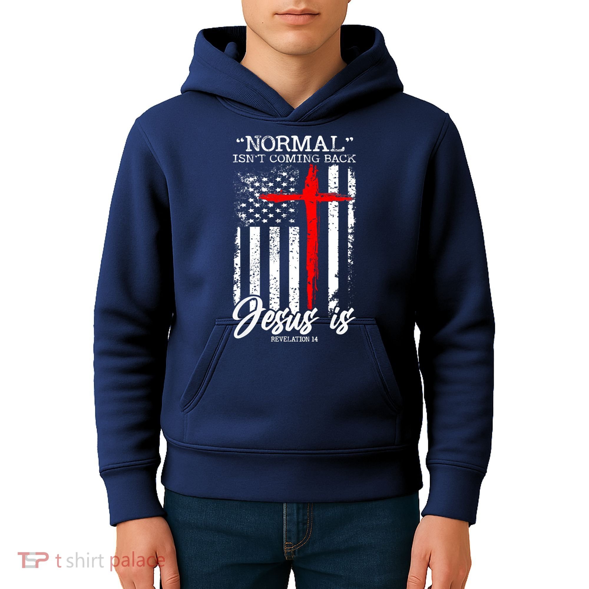 Normal Isn't Coming Back But Jesus Is Revelation 14  Kids Hoodie