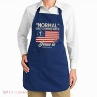 Normal Isnt Coming Back Jesus Is American Flag Apron thumb 2