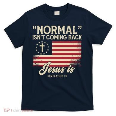 Normal Isnt Coming Back Jesus Is American Flag T-Shirt