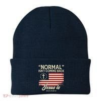 Normal Isnt Coming Back Jesus Is American Flag Beanie thumb 0