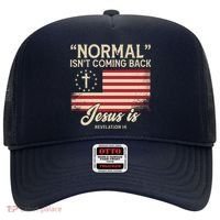 Normal Isnt Coming Back Jesus Is American Flag Hat thumb 0