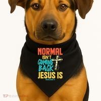 Normal Isnt Coming Back Jesus Funny USA-Made Doggie Bandana thumb 1