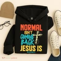 Normal Isnt Coming Back Jesus Funny Hoodie thumb 4
