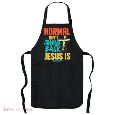 Normal Isnt Coming Back Jesus Funny Apron