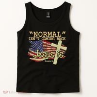 Normal Isn't Coming Back Jesus Is Revelation 14 Christian Tank Top thumb 2