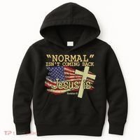 Normal Isn't Coming Back Jesus Is Revelation 14 Christian Kids Hoodie thumb 0
