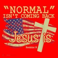 Normal Isn't Coming Back Jesus Is Revelation 14 Christian Santa Hat thumb 1